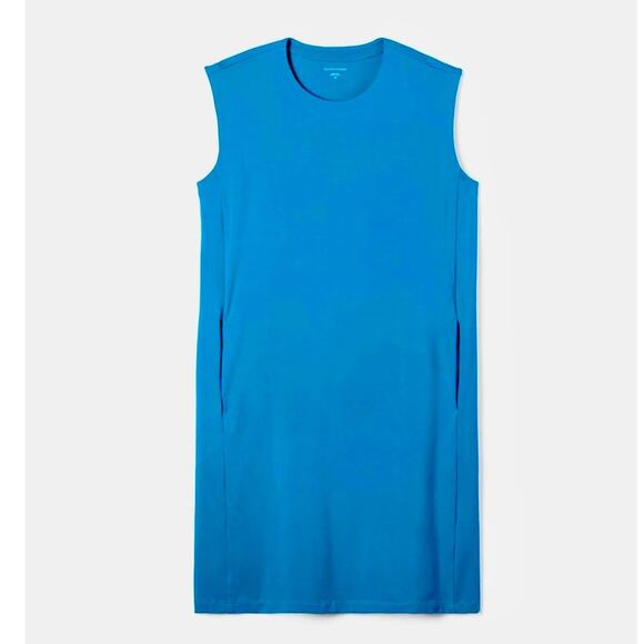 Eileen Fisher Dresses & Skirts - $168 Eileen Fisher Pima Cotton Stretch Jersey Tank Dress | XL, Calypso Blue NEW
